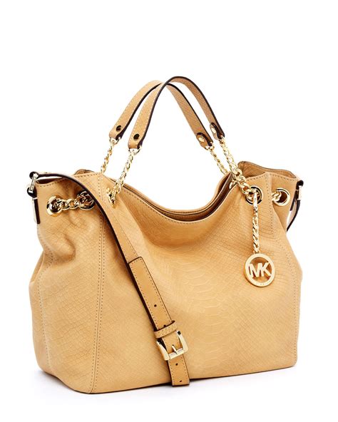 michael kors jet set chain medium brown shoulder bags|Michael Kors chain strap handbags.